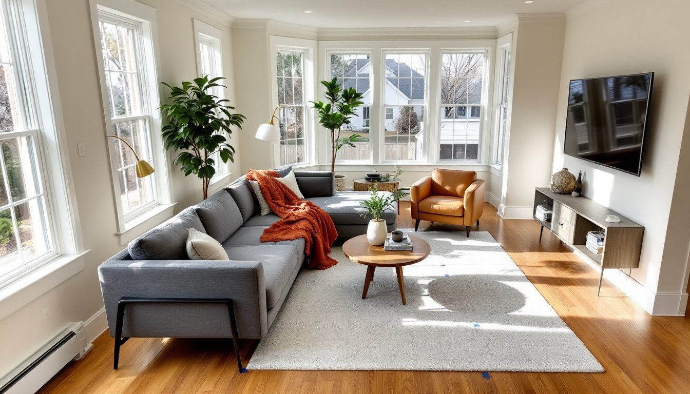 angled living room layout