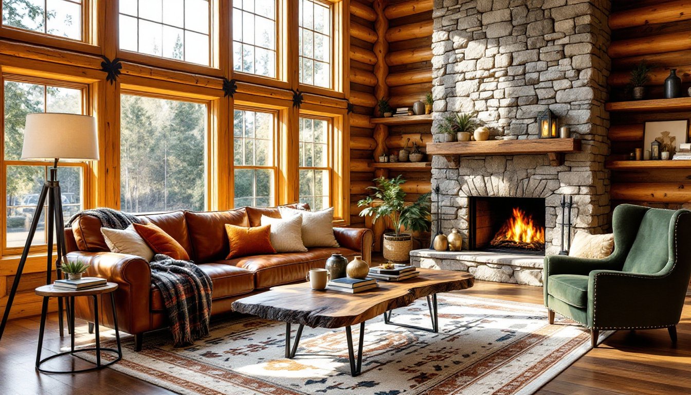 log cabin living room ideas